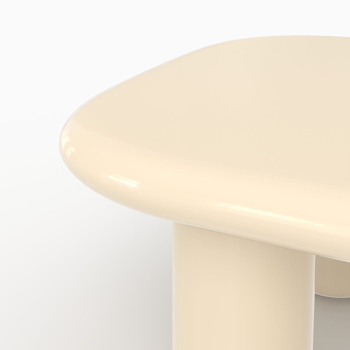 Table basse Lolly rectangulaire en MDF laqué blanc cassé