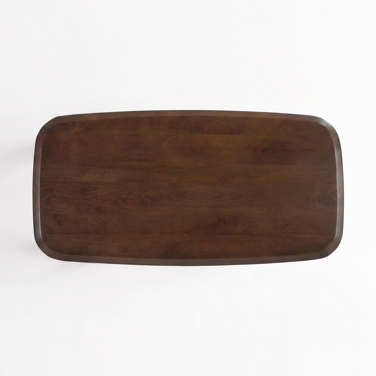 Table basse Maya en bois de manguier massif marron foncé 120 cm, vue de dessus - Maison Pavane
