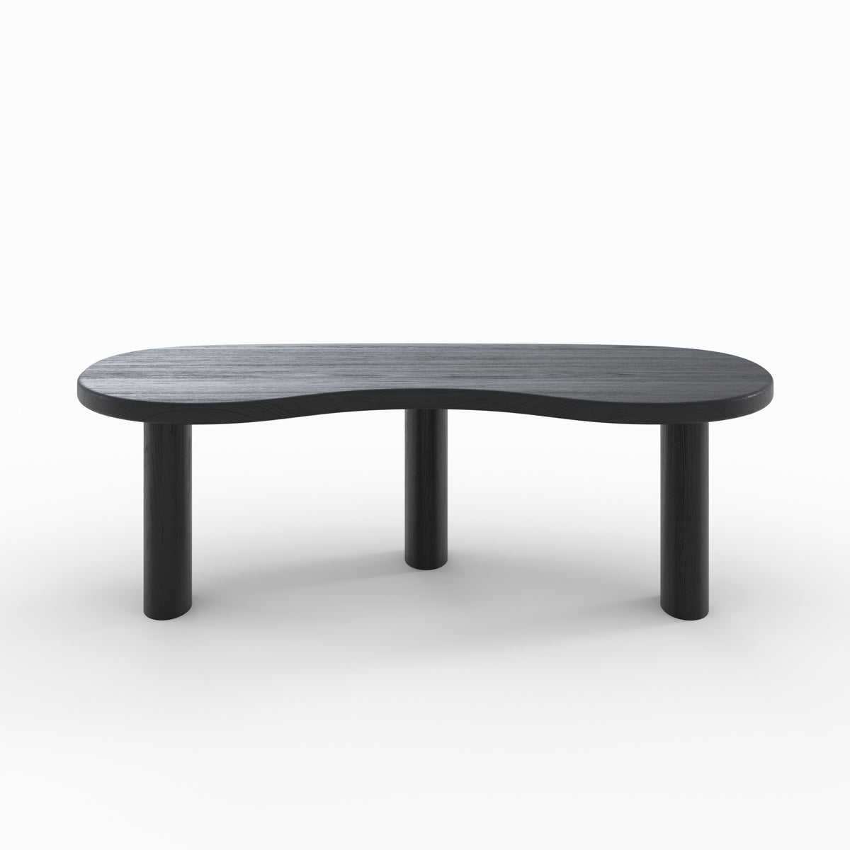 table basse noire organique bois massif de mindi brandan