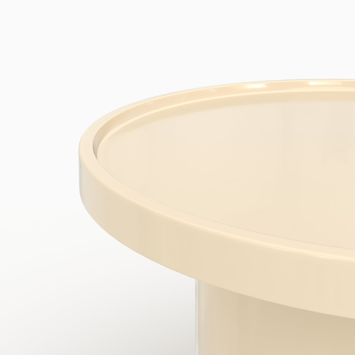 Table basse Nora en MDF laqué blanc cassé, D70 cm