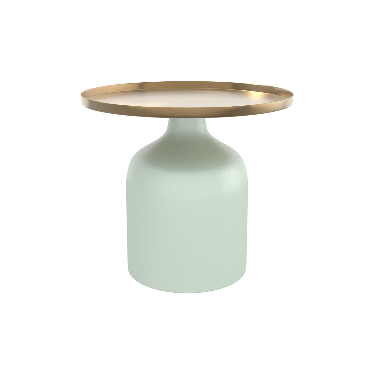 table basse ronde bleu clair et dore 44 cm lyne