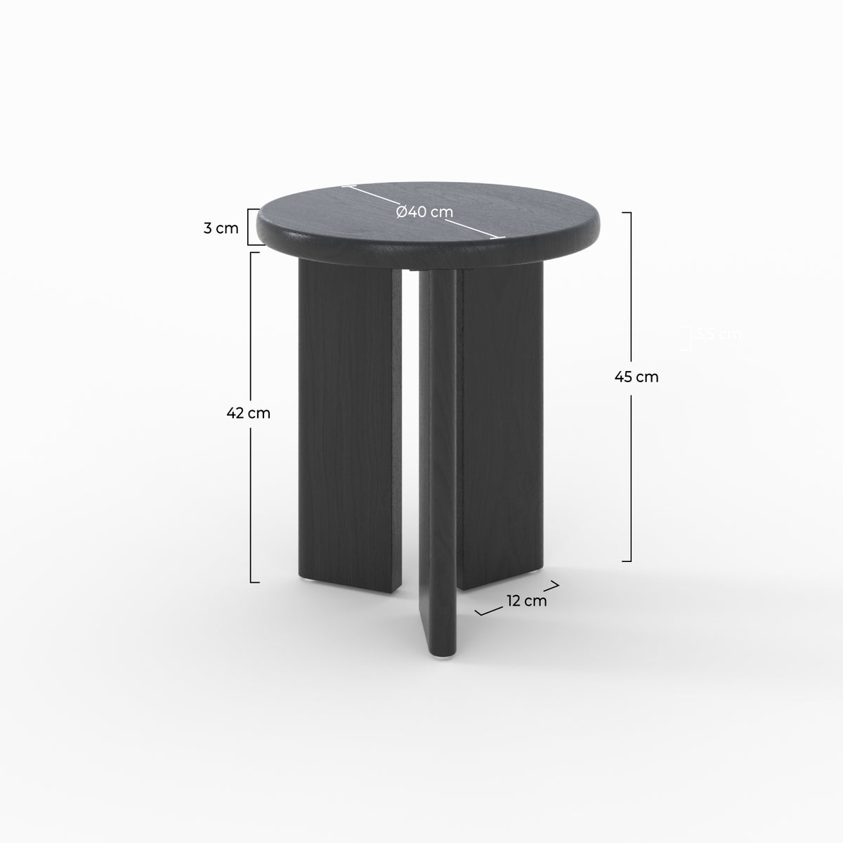 table basse ronde noire nea diametre 40 cm