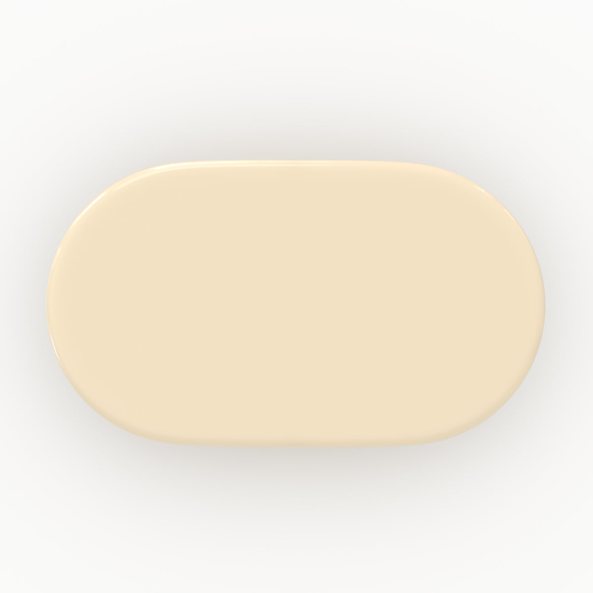 Table basse ovale Sia en MDF laqué blanc cassé, 120 cm