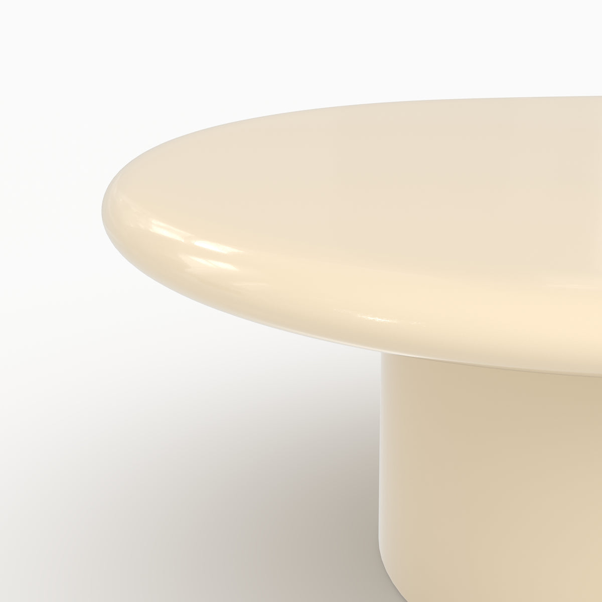 Table basse ovale Sia en MDF laqué blanc cassé, 120 cm