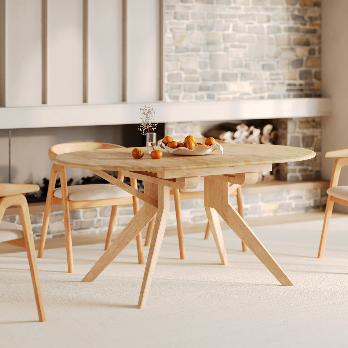 table bois clair extensible oli