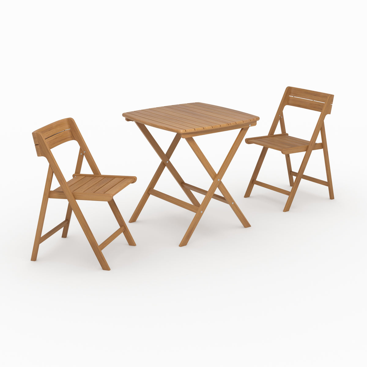 Table chaises jardin Siquijor acacia huilé 2 personnes ensemble