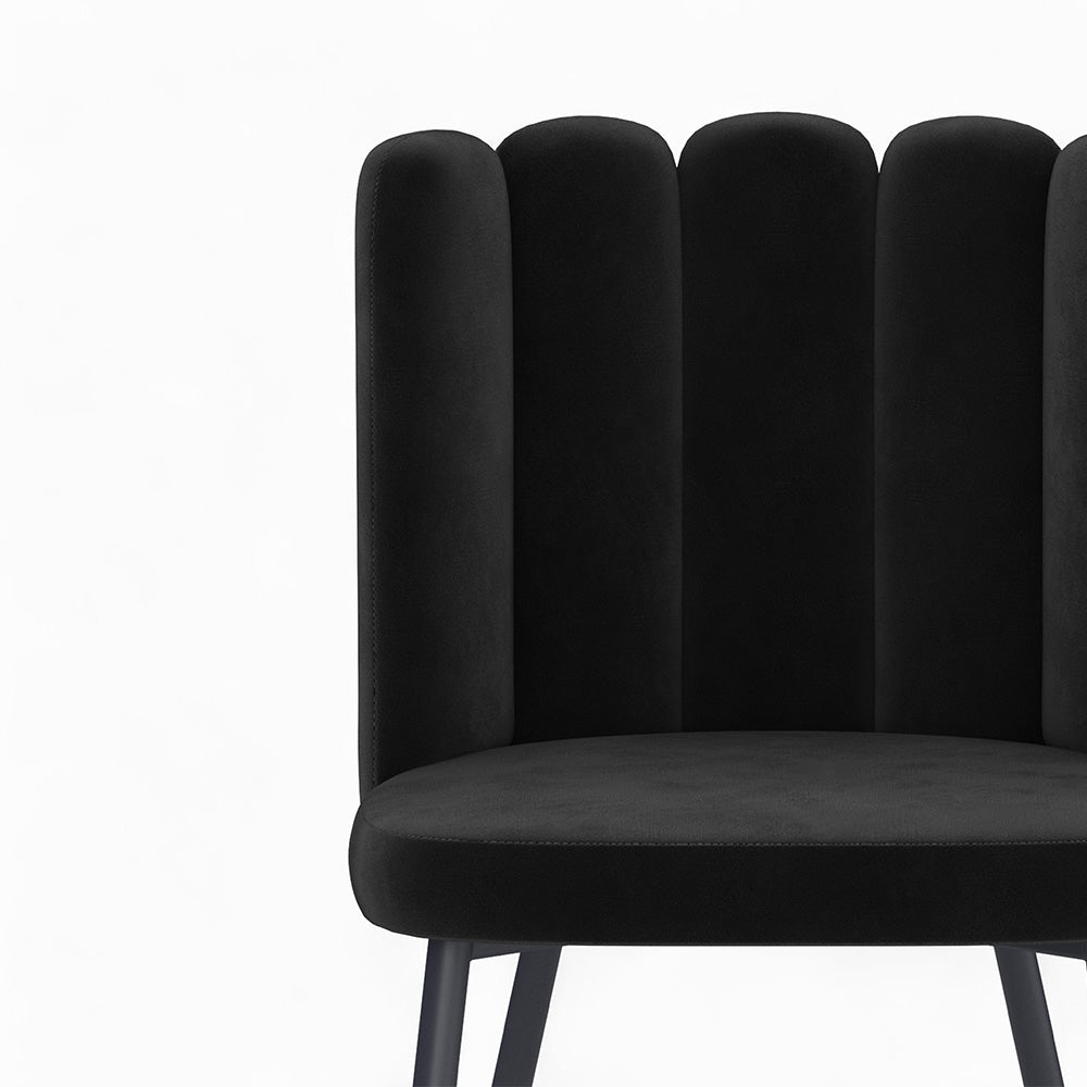 tavolo sedie oman in velluto e legno velluto nero 4 persone