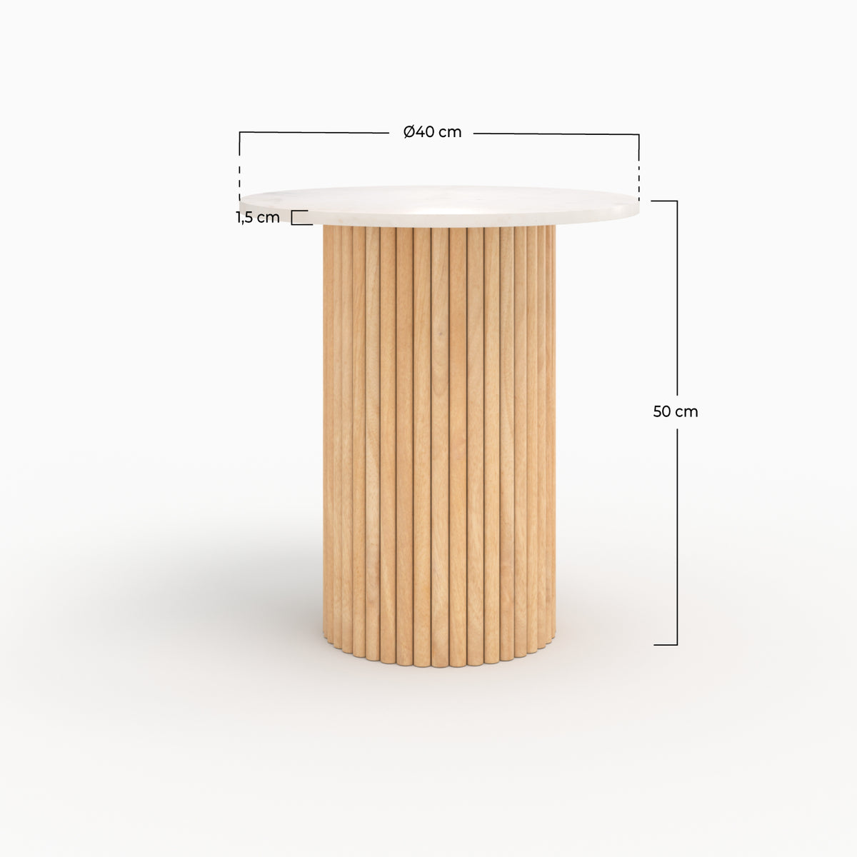 table d appoint agathe en marbre bois de manguier diametre 40 cm 