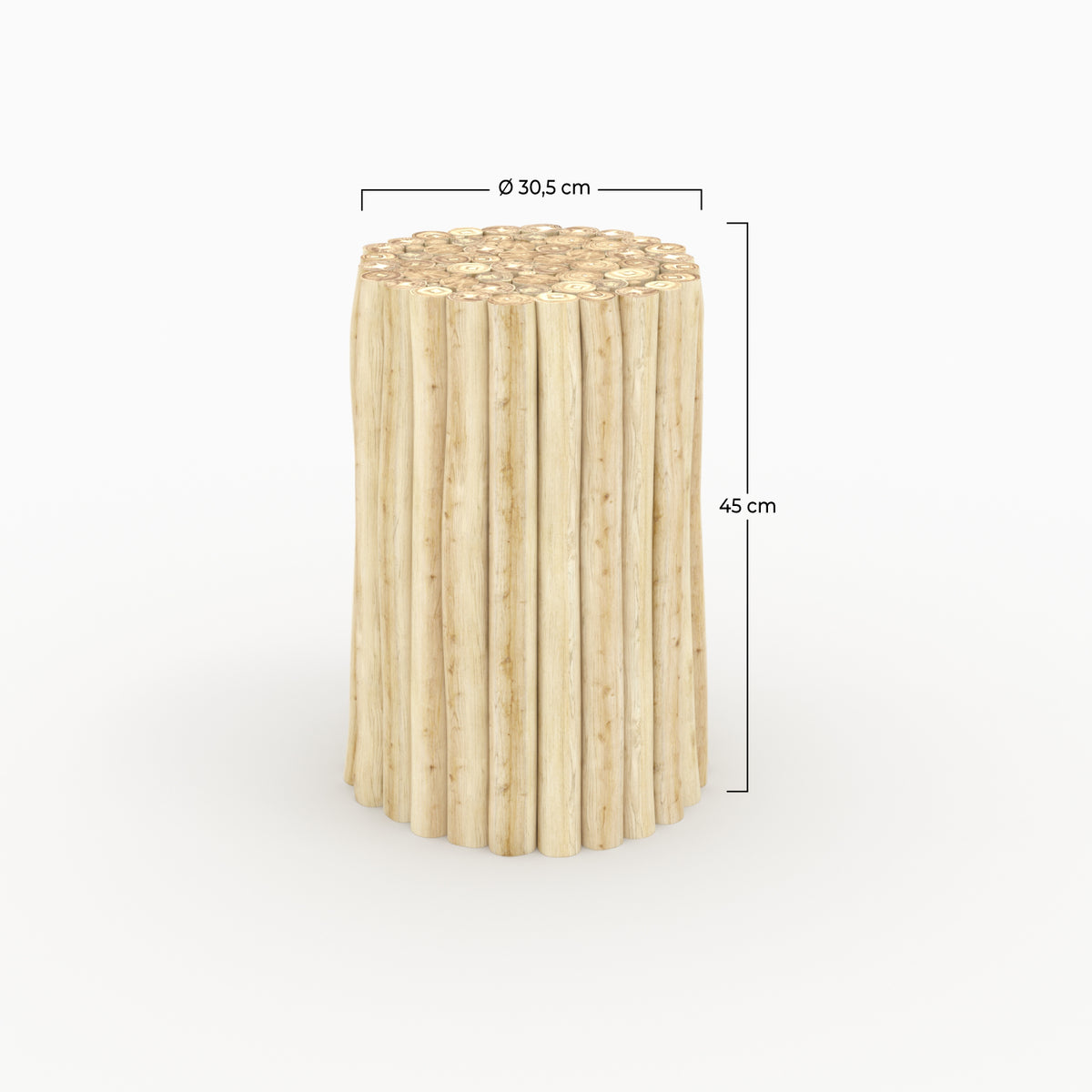 tavolino d'appoggio da giardino Imani in legno di teak, fondo beige