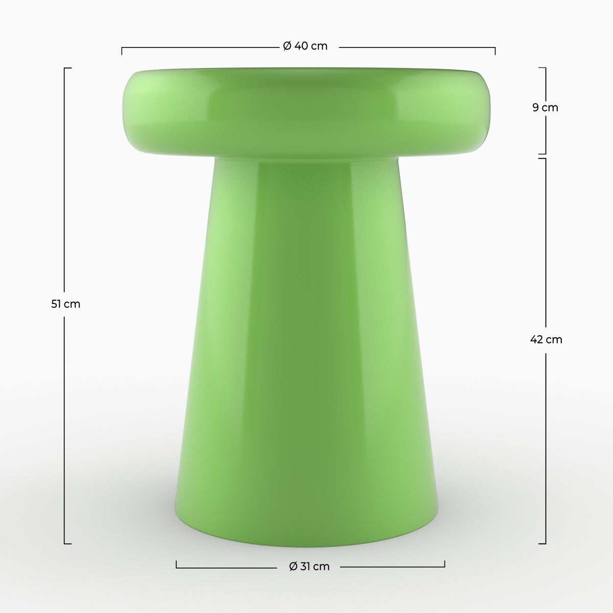 table d appoint en metal vert ronde anouk peps fluo