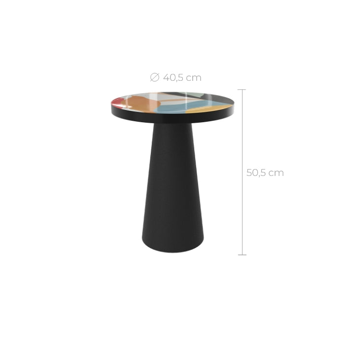 table d appoint noire et multicolore cheyenne