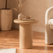 Table d'appoint Nubia en placage chêne, D48,5 cm