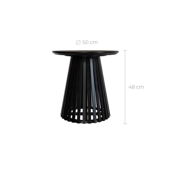 table d appoint ronde kepes 50 cm noire