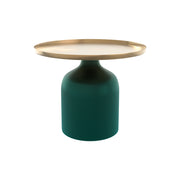 table d appoint ronde plateau dore pied vert lyne