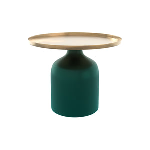 table d appoint ronde plateau dore pied vert lyne