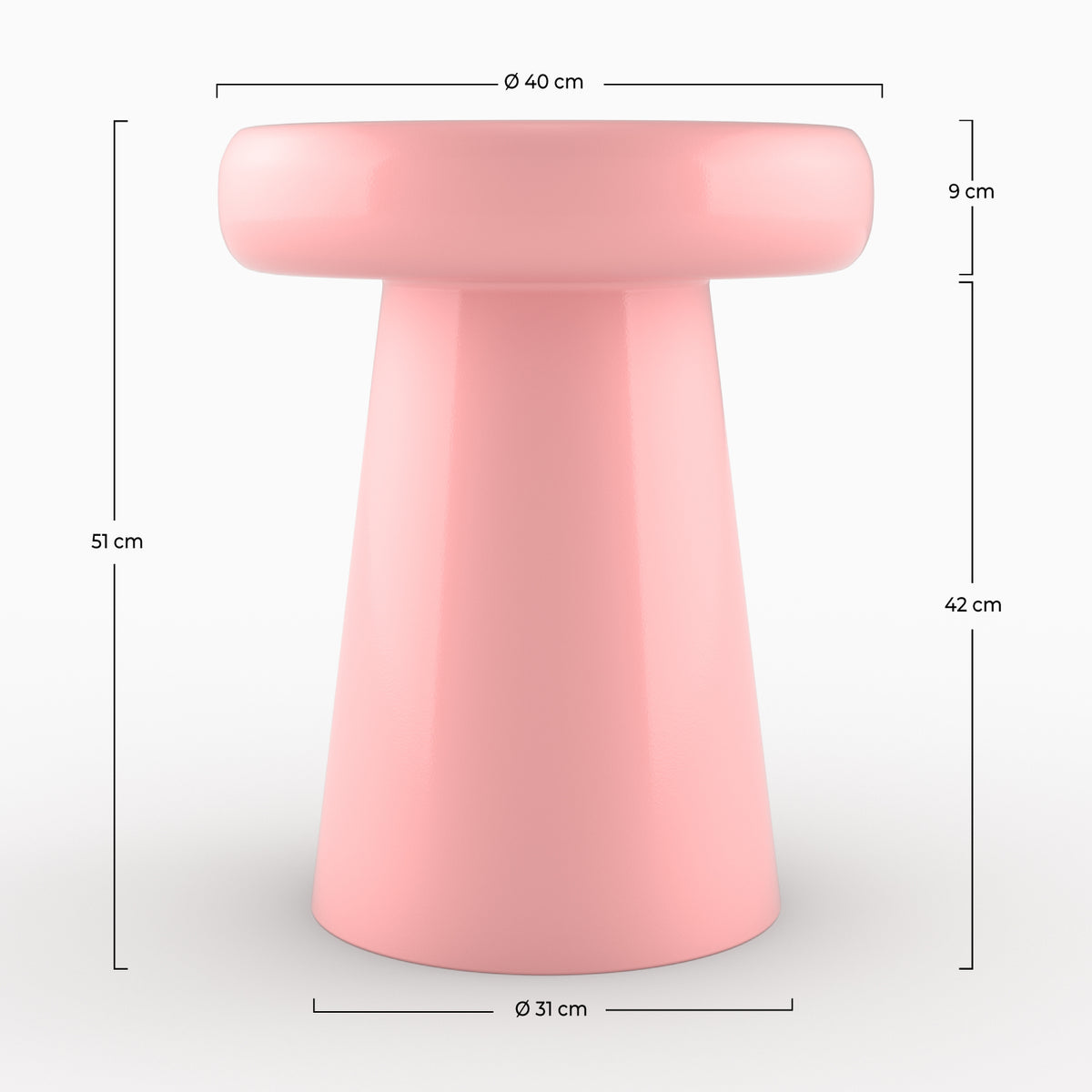 table d appoint rose bonbon ronde metal anouk