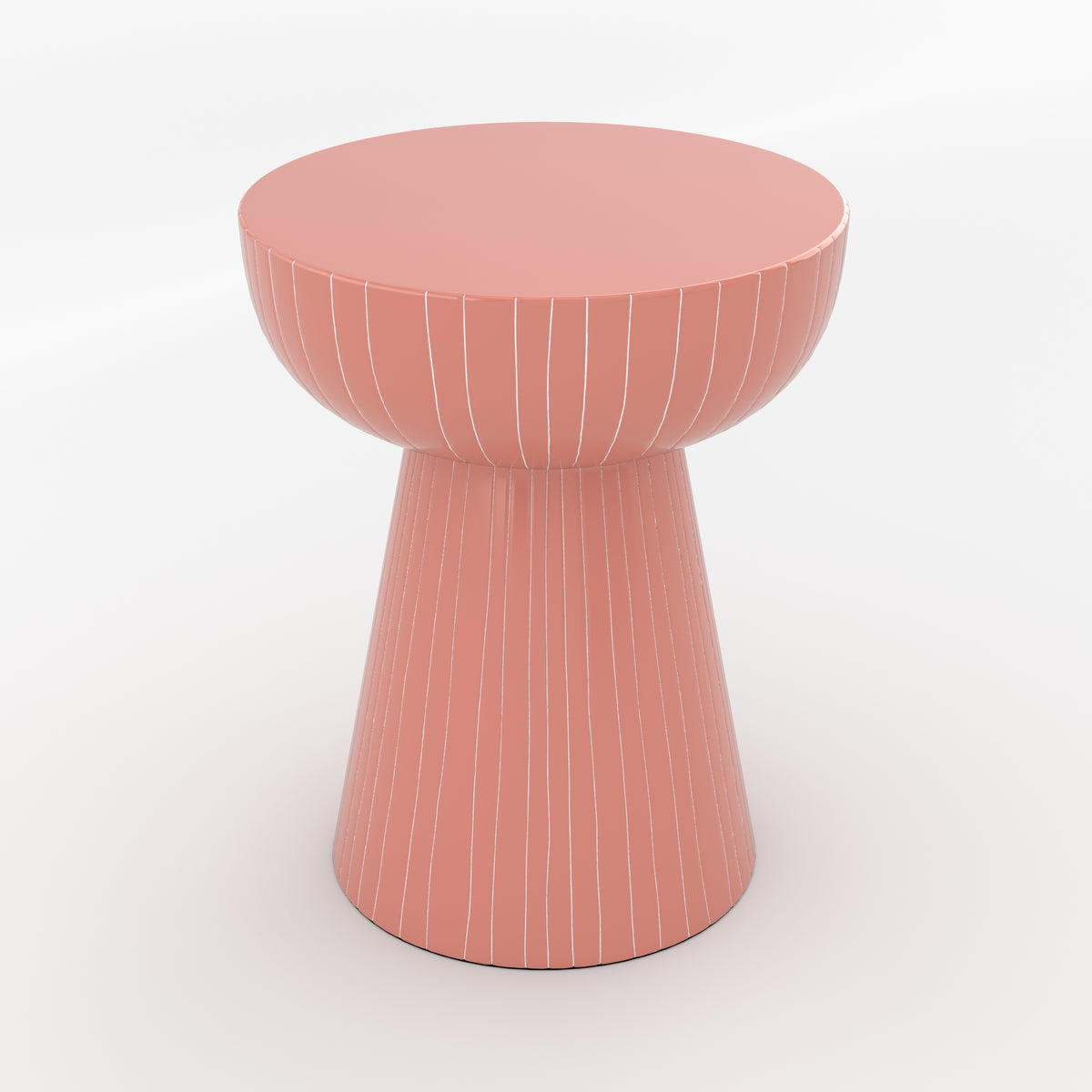 table d appoint rose raye blanc metal sidonie