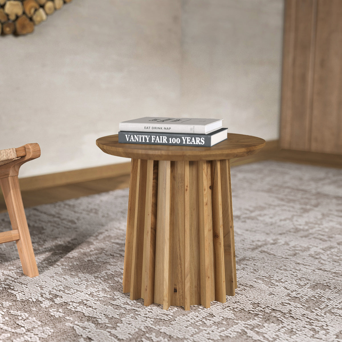 table d appoint suzon en bois massif ronde