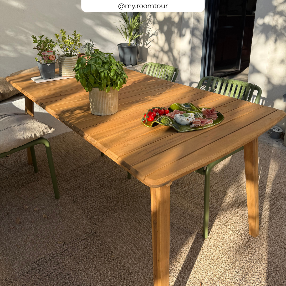 Table d'extérieur de jardin bois Alona huilé extensible – Maison Pavane