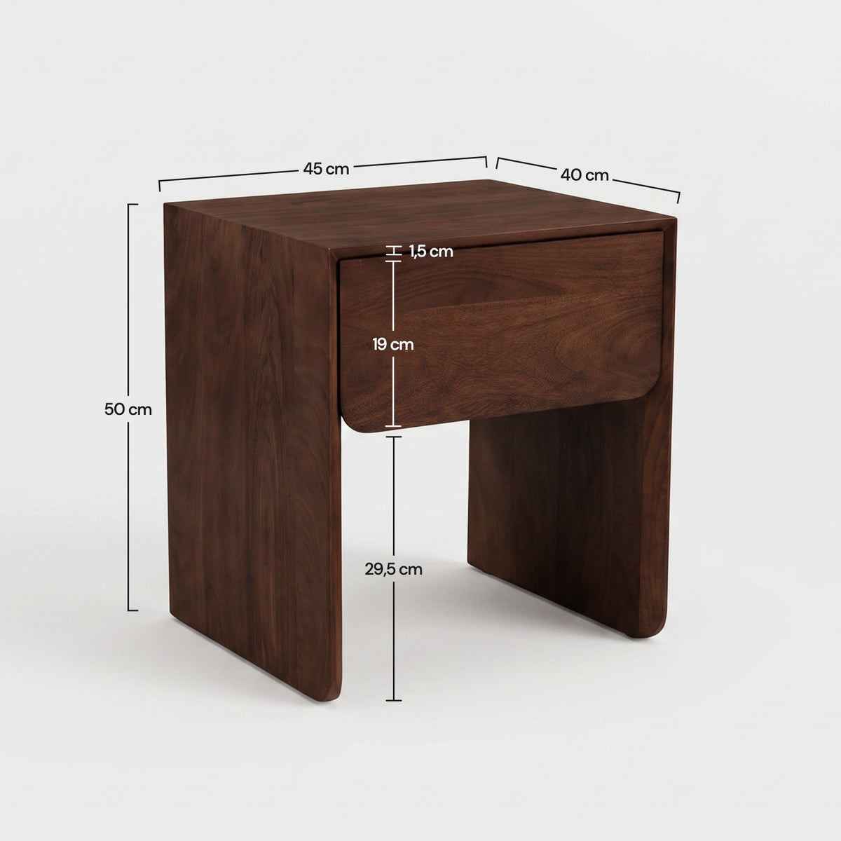 Table de chevet Achille bois manguier marron foncé dimensions – Maison Pavane