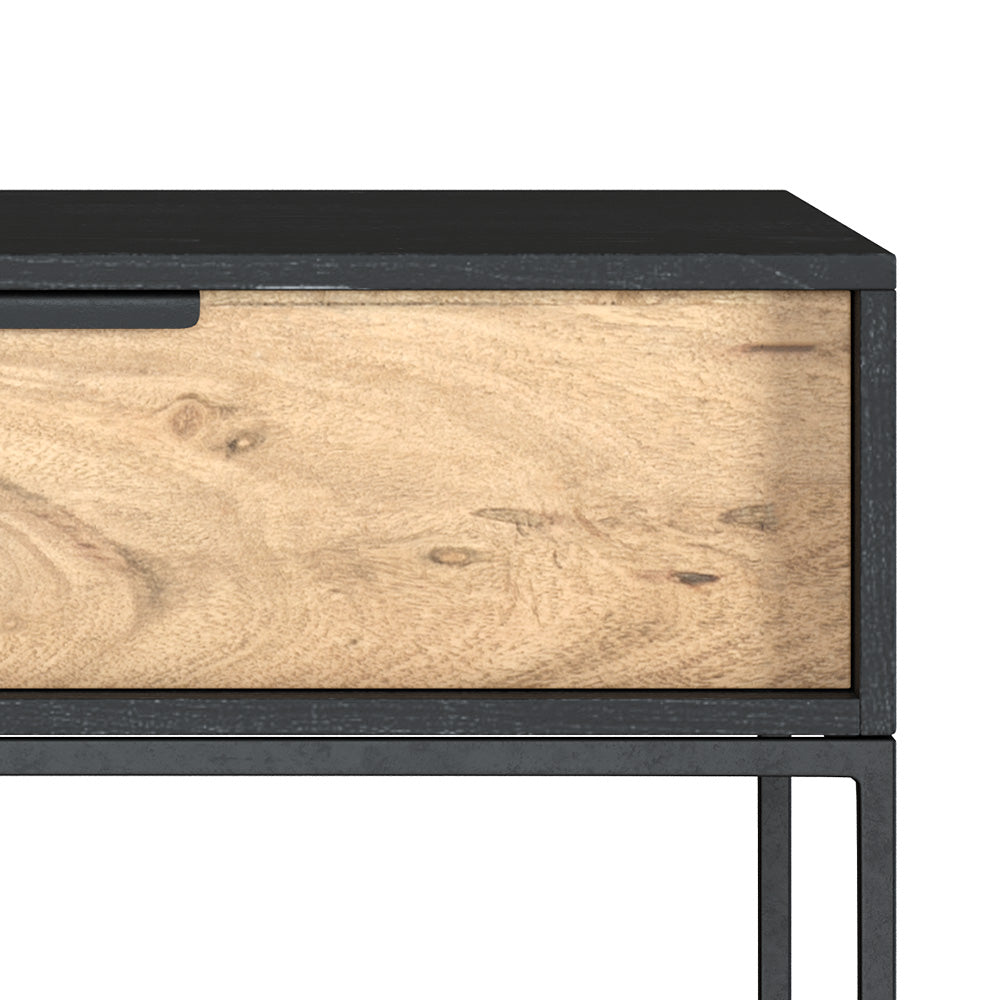 table de chevet bois acacia metal noir 1 tiroir jakson