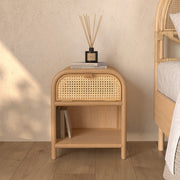 table de chevet bois alata 1 tiroir rotin