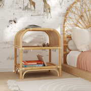 tavolino da notte in legno rattan rdv deco gaspy