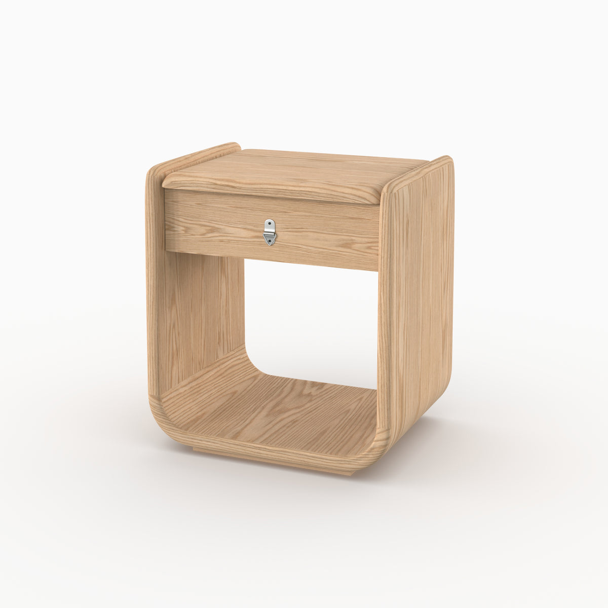 Table de chevet Elea placage chêne bois clair poignée face – Maison Pavane