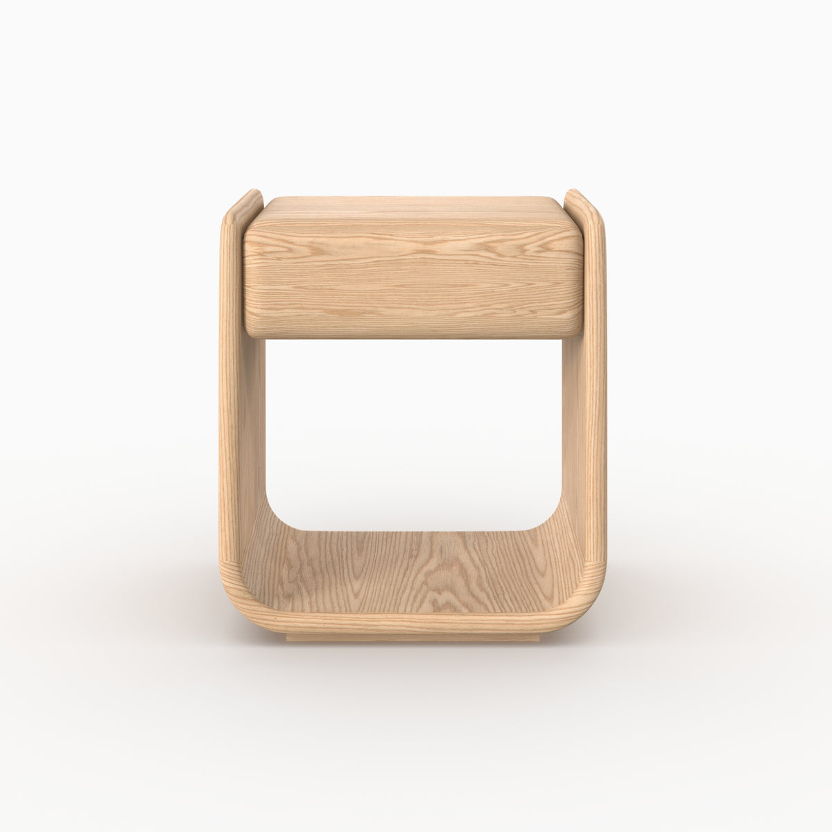 Table de chevet Elea placage chêne bois clair vue face – Maison Pavane