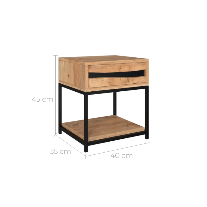 table de chevet en bois clair massif alabama