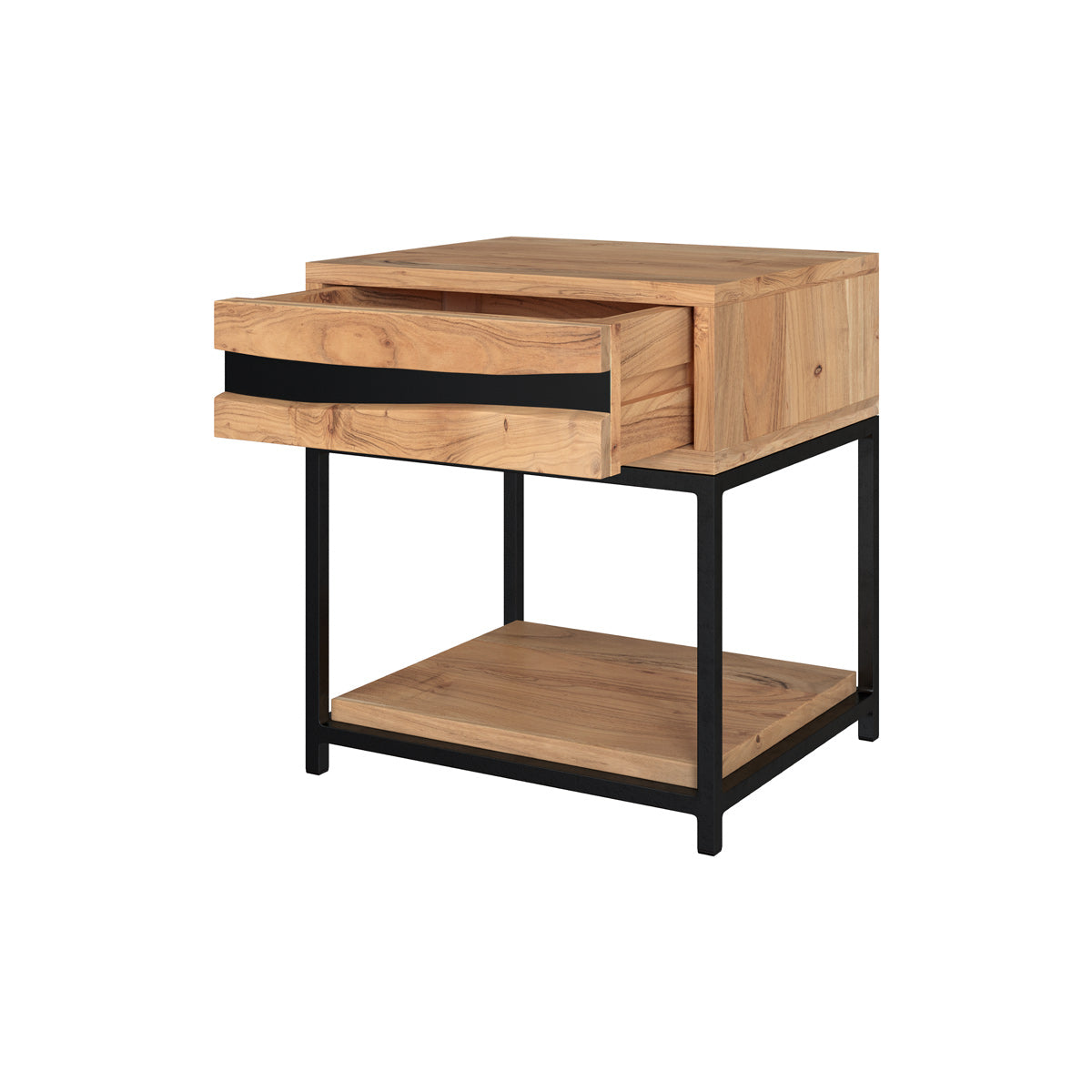 table de chevet ethnique en bois d acacia massif clair alabama