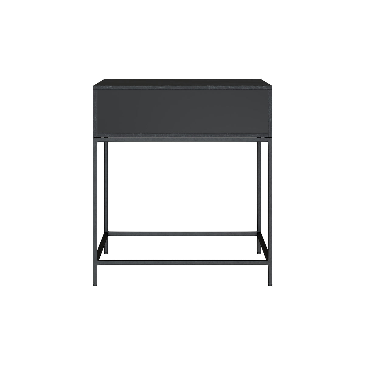 table de chevet jakson rangement bois acacia metal noir