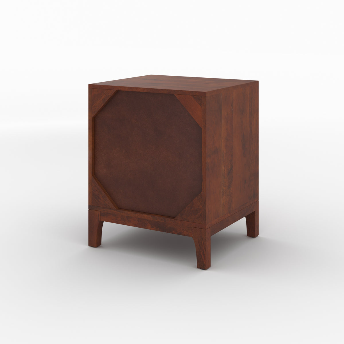 Table de chevet Lanka bois de manguier trois quarts arrière – Maison Pavane