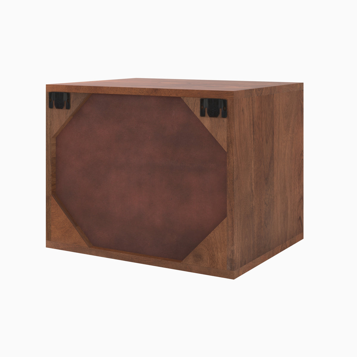 table de chevet suspendu orea bois de manguier fonce 
