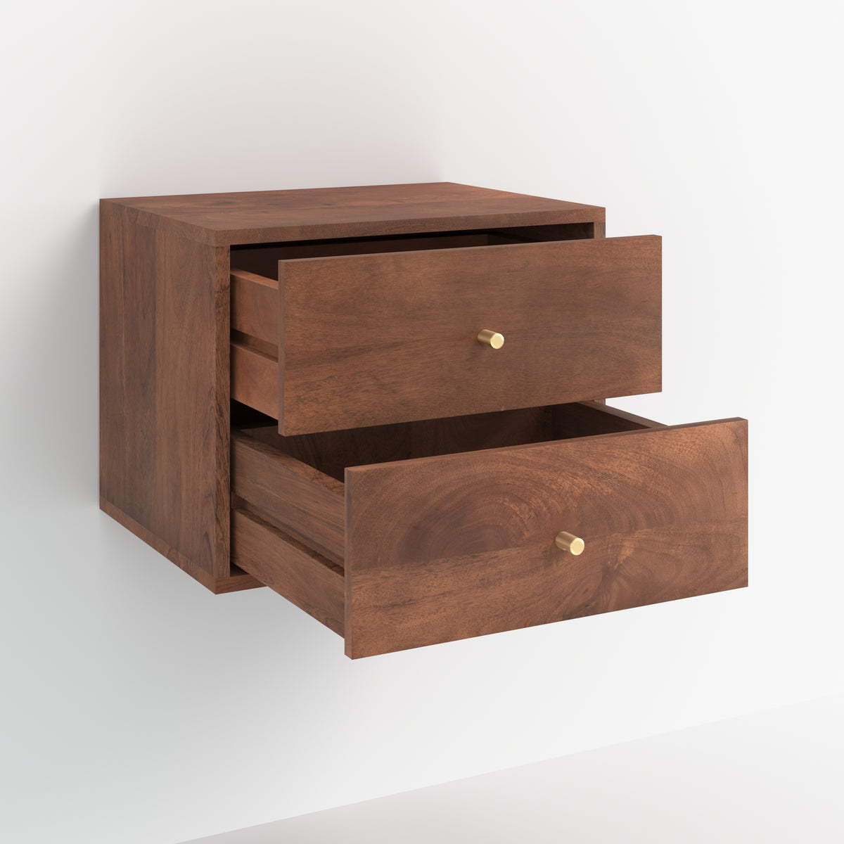 table de chevet suspendu orea en bois manguier fonce 