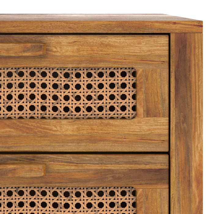 table de chevet tiki en cannage