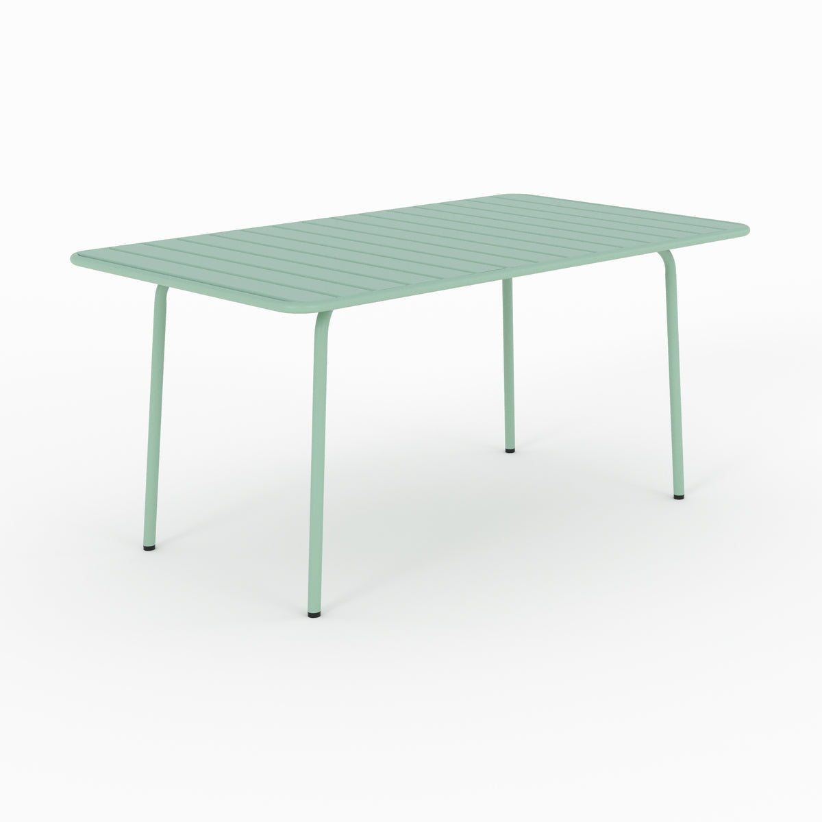 table de jardin en metal vert 6 personnes yumi_1