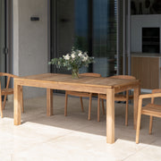 Table de jardin extensible ambiance extérieur bois – Maison Pavane
