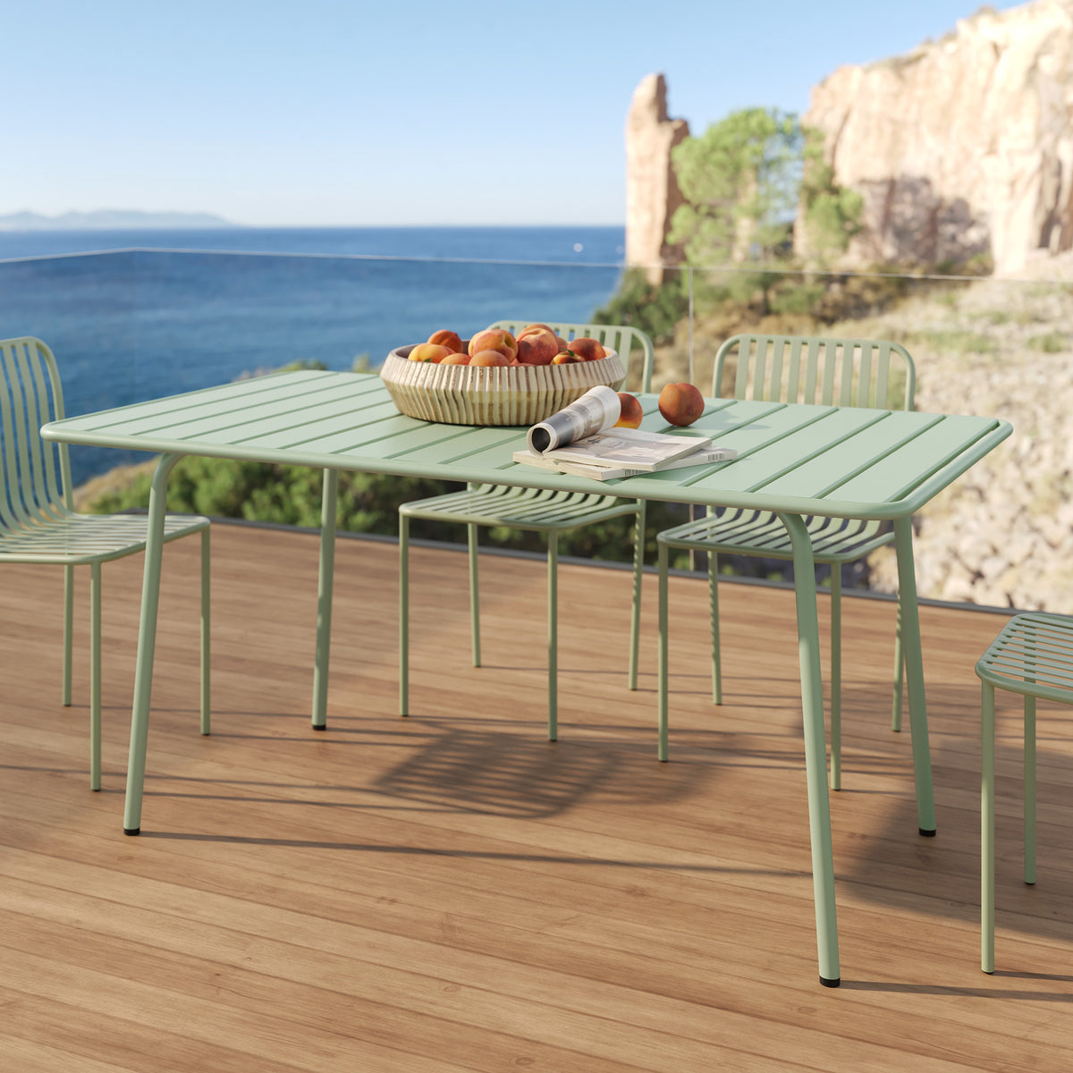 table de jardin yumi en metal vert clair 6 personnes outdoor_1