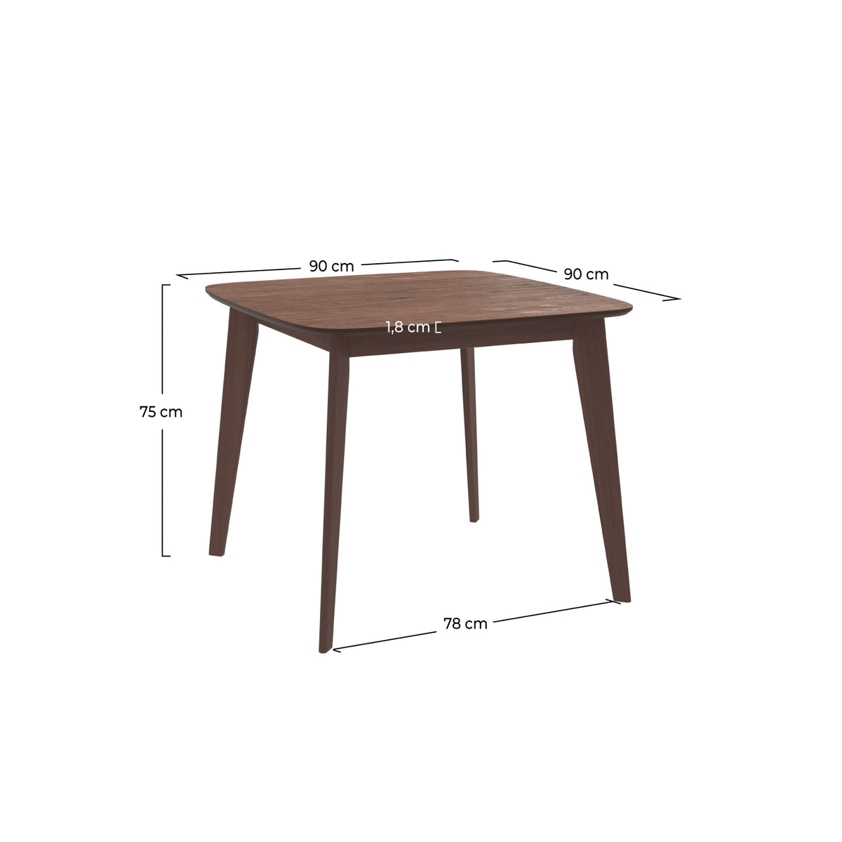 table de repas bois fonce julio carree