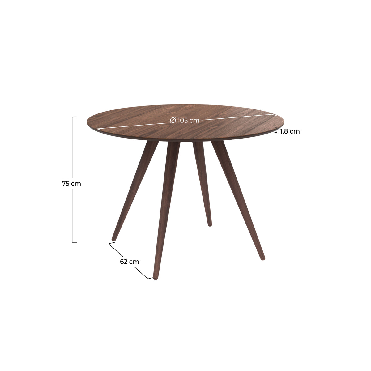 table design ronde liwa 4 personnes