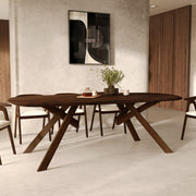 table en bois d hevea massif marron fonce merlin 8 places