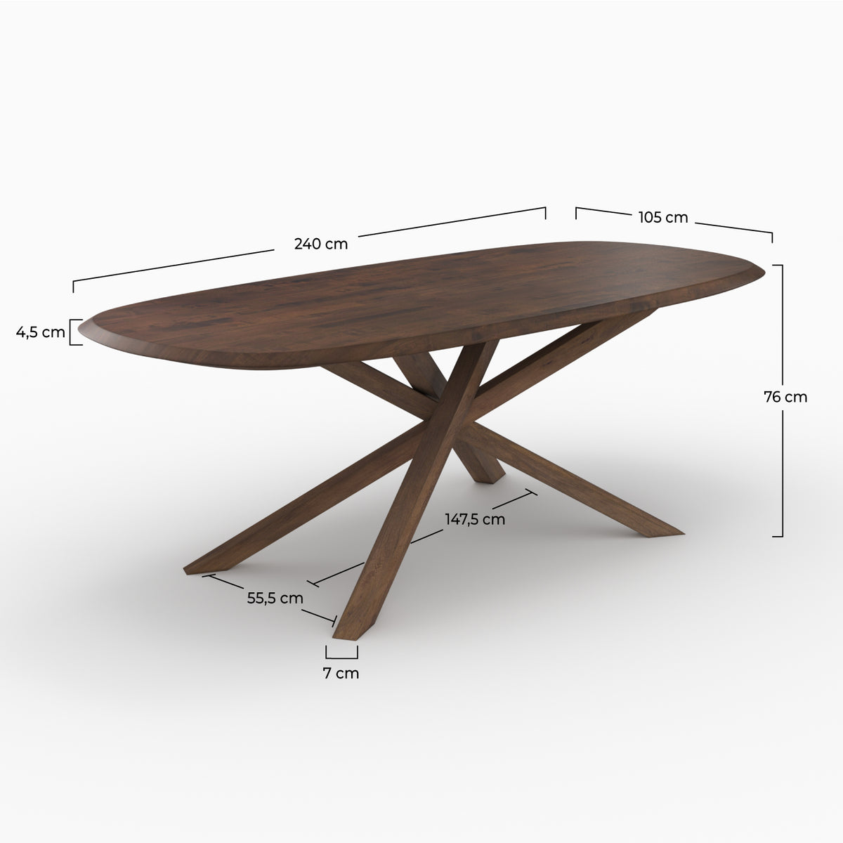 table en bois fonce hevea aladin rdv deco