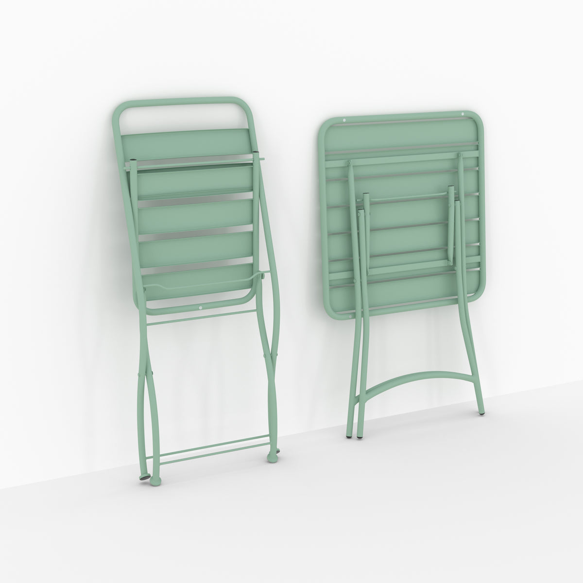 tavolo e sedie da giardino 2 posti in metallo verde yumi