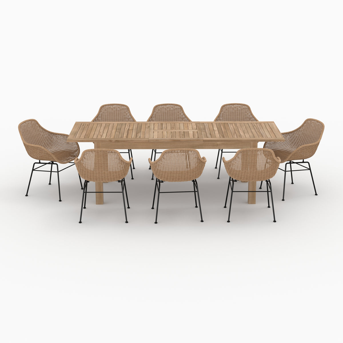 table et chaises de jardin carmela 8 personnes bois et resine