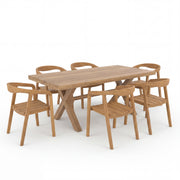 Table et chaises de jardin Suri en bois de teck massif 6 places – Maison Pavane