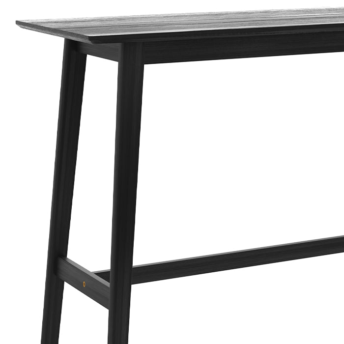 table haute noire en bois buvette