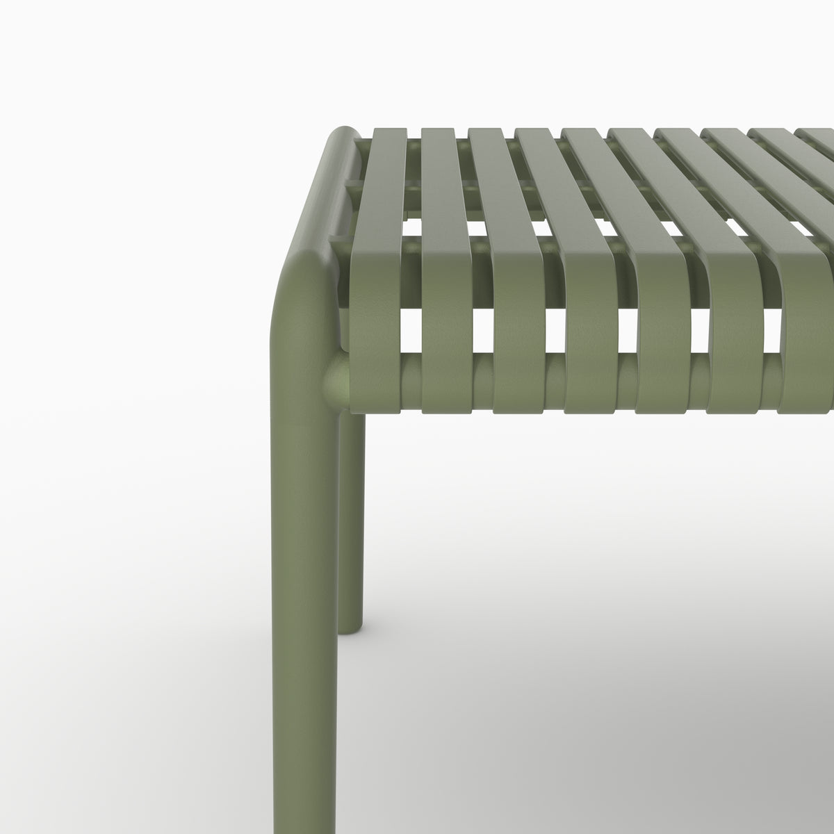Table jardin basse rectangulaire plastique Danaé vert kaki