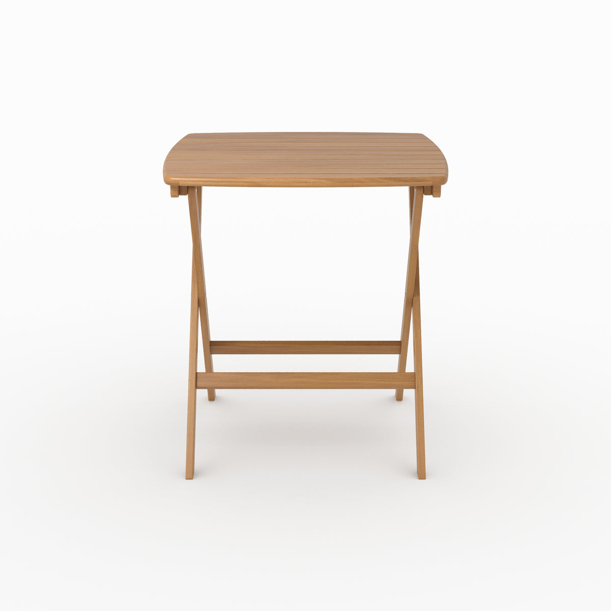 Table jardin pliante Siquijor acacia huilé carre 2 personnes vue face