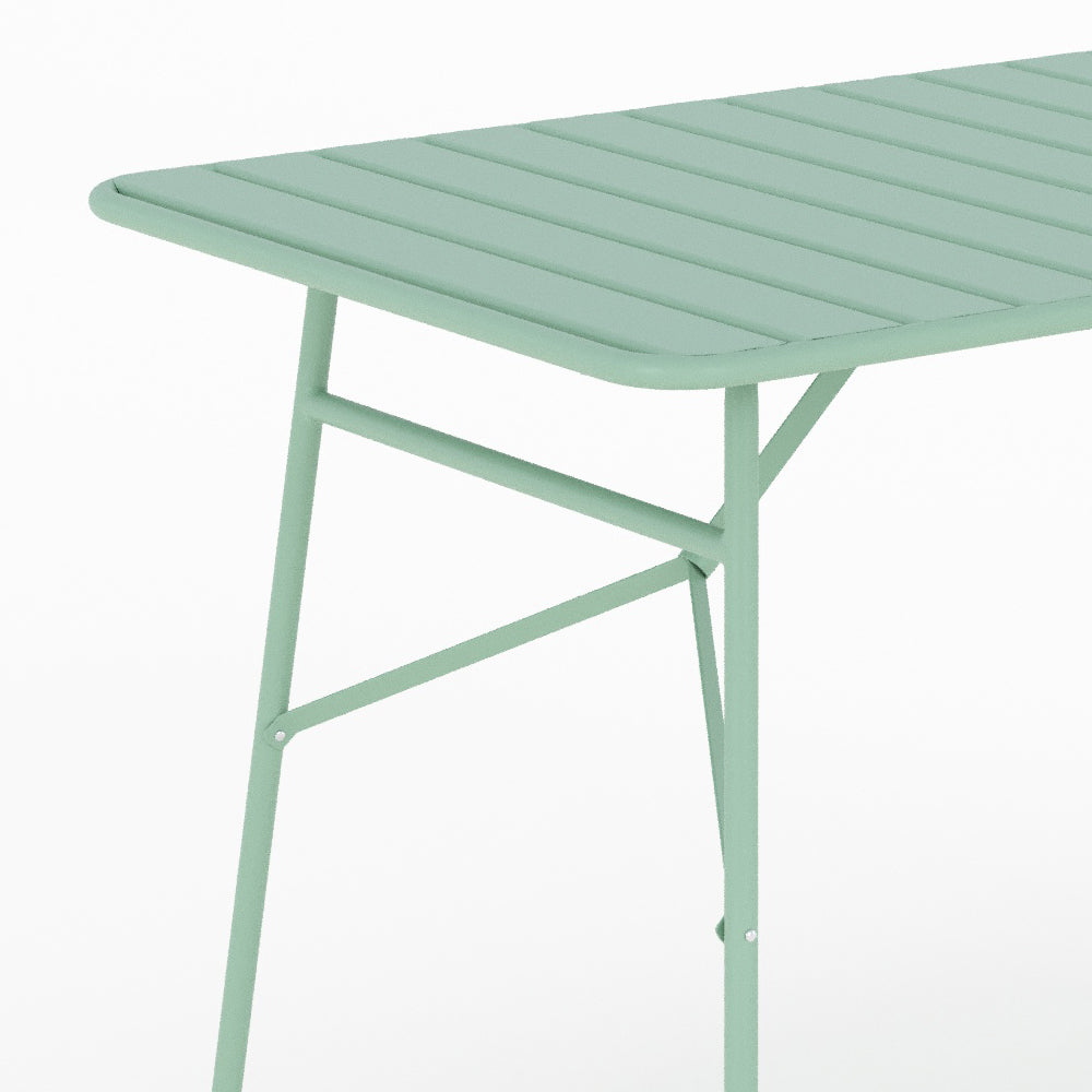 table jardin yumi metal vert 4 personnes pliante